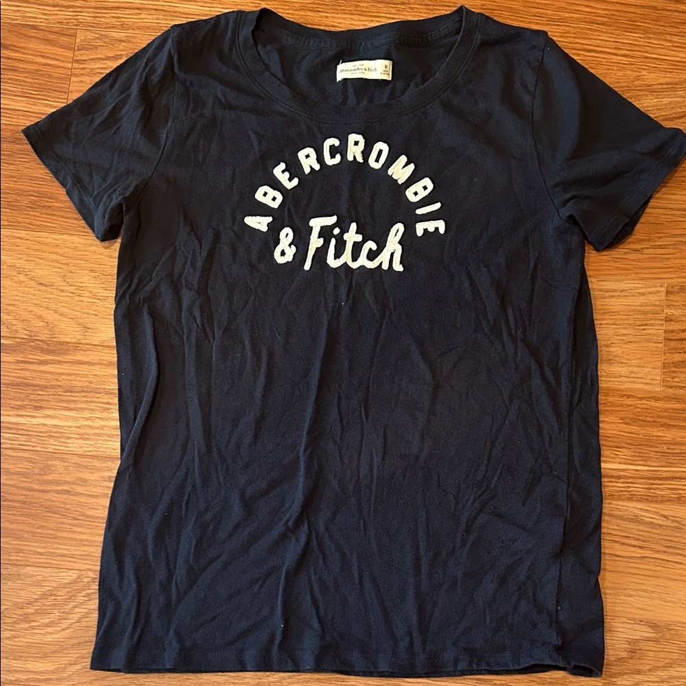 Abercrombie & Fitch Dark Blue Tee with White Logo